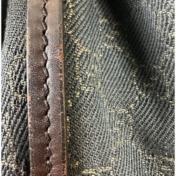 Gucci GG Web Monogram Brown Canvas Tote Bag with Braided Leather Strap (GGXX125) - Picture 13 of 16